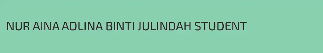 NUR AINA ADLINA BINTI JULINDAH STUDENT